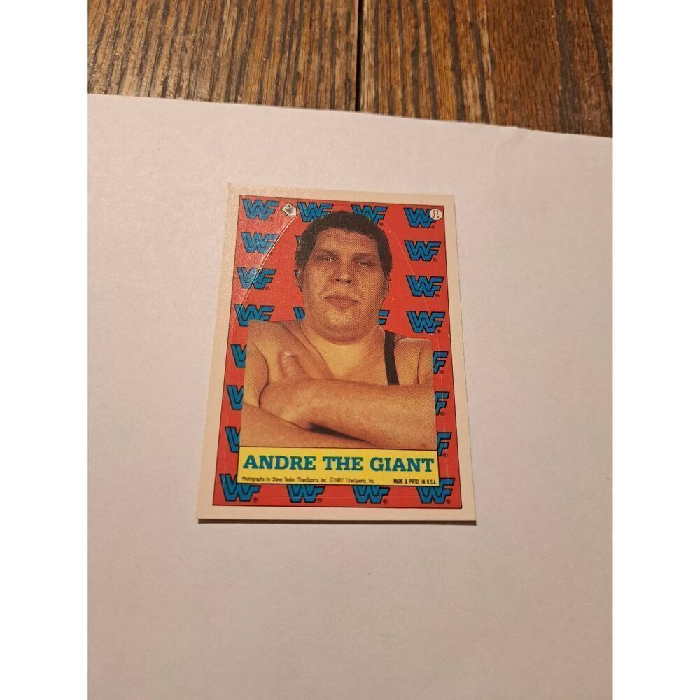Vintage 1987 WWF Andre the Giant Sticker Trading Card Titan Sports Raw Ungraded